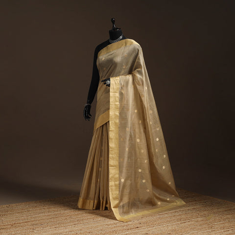 Handloom zari work chanderi silk saree 08 - handcrafted