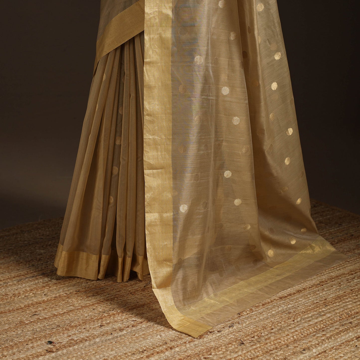 Handloom zari work chanderi silk saree 08 - handcrafted