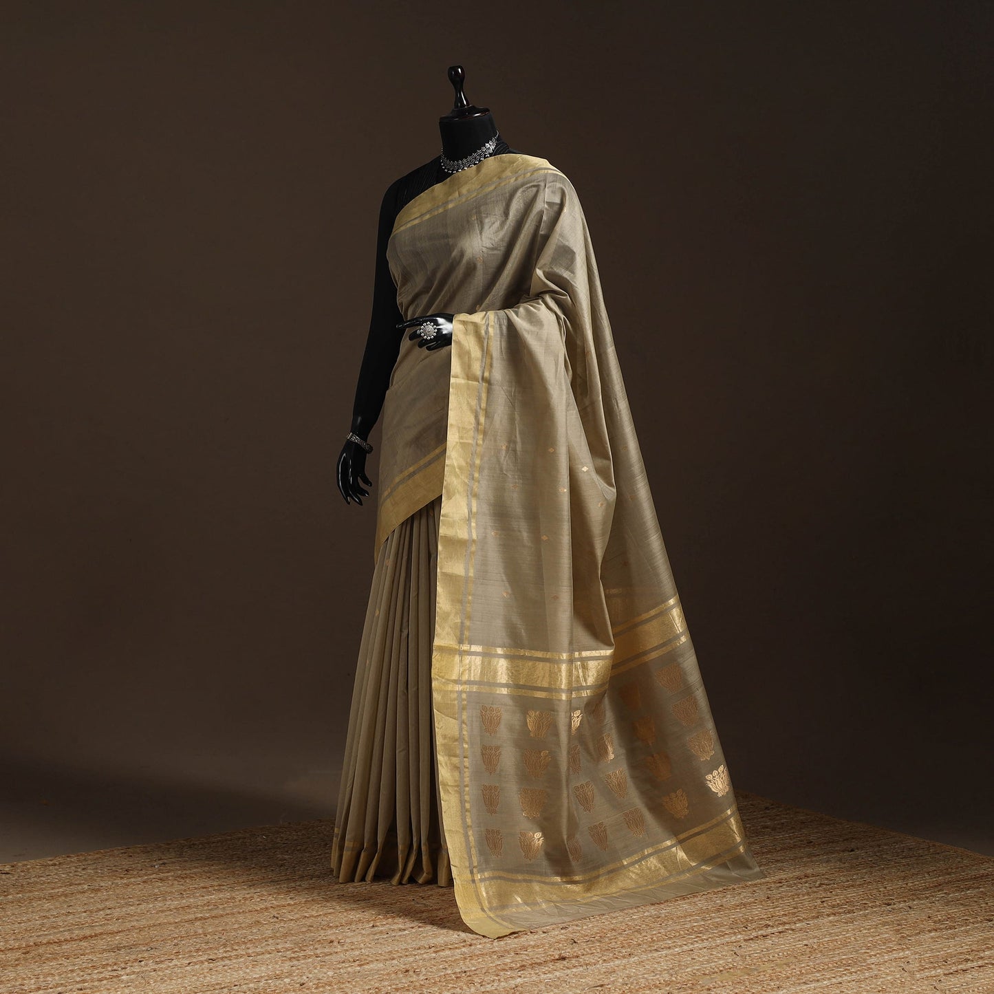 Handloom zari work chanderi silk saree 09 - handcrafted