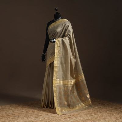 Handloom zari work chanderi silk saree 09 - handcrafted