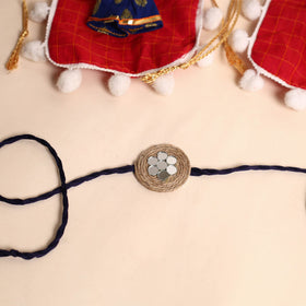  Handmade Bead & Mirror Work Jute Rakhi (Set of 2)