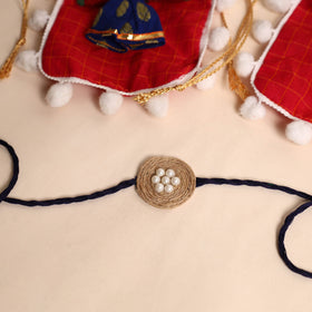  Handmade Bead & Mirror Work Jute Rakhi (Set of 2)
