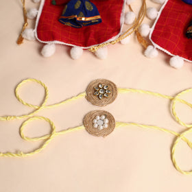  Handmade Bead & Stone Work Jute Rakhi (Set of 2)