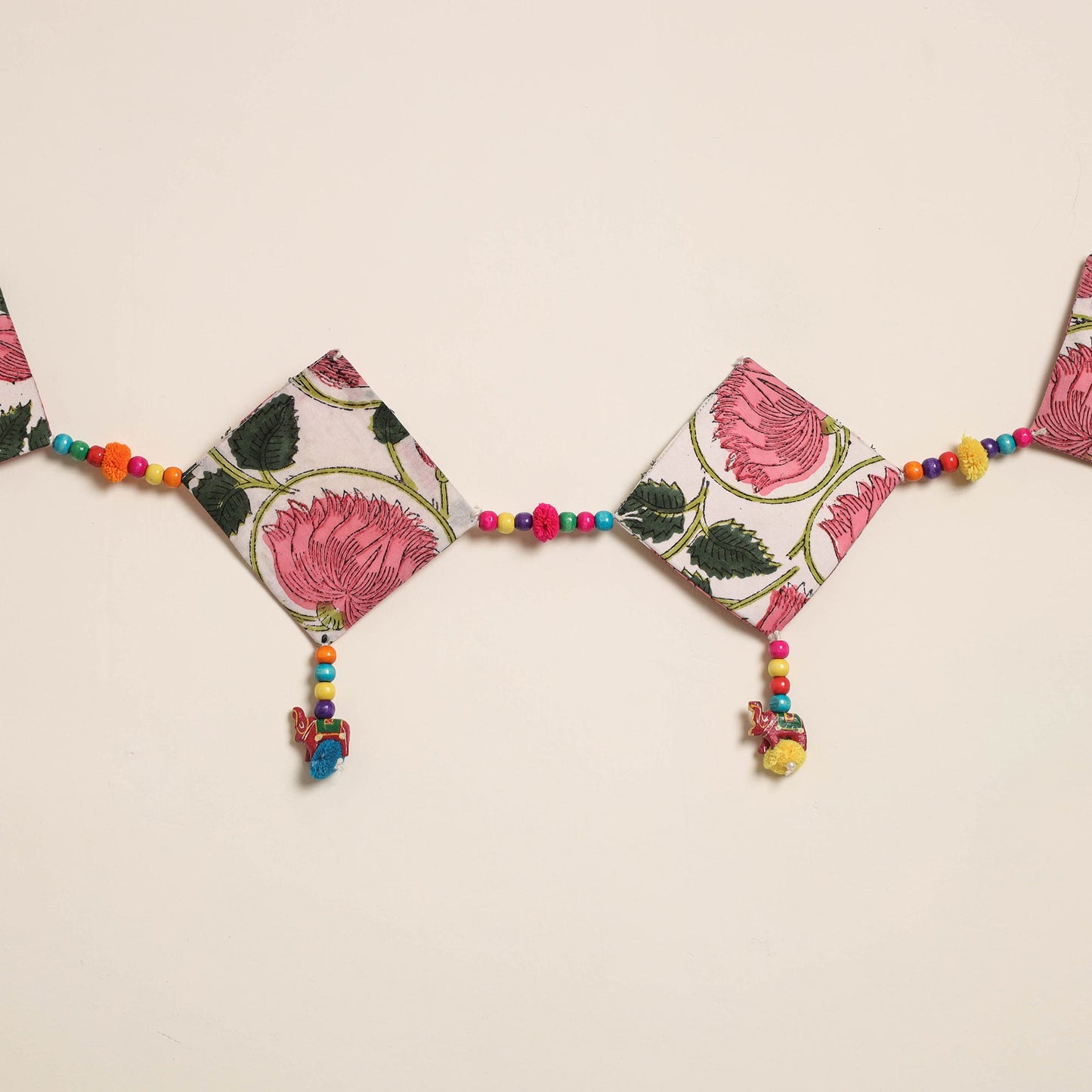 Handmade Bead Work Fabric Toran for Home Decor