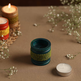  Handmade Bead Work Natural Bamboo Tealight Candle Holder Online in India l iTokri.com 
