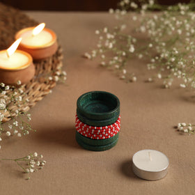  Handmade Bead Work Natural Bamboo Tealight Candle Holder Online in India l iTokri.com 