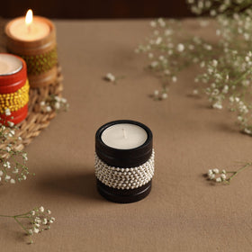  Handmade Bead Work Natural Bamboo Tealight Candle Holder Online in India l iTokri.com 