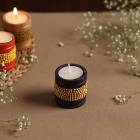  Handmade Bead Work Natural Bamboo Tealight Candle Holder Online in India l iTokri.com 