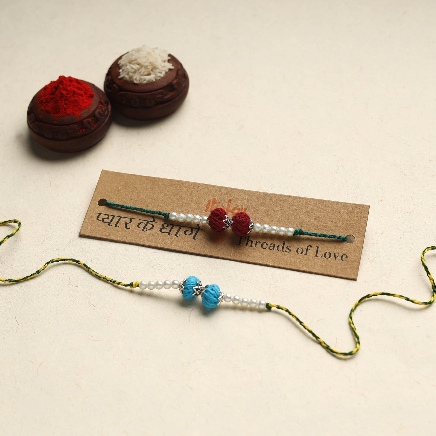 Handmade Bead Work Rakhi (Assorted Set of 2)