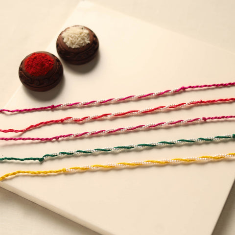 Handmade Bead Work Rakhi (Set of 5)