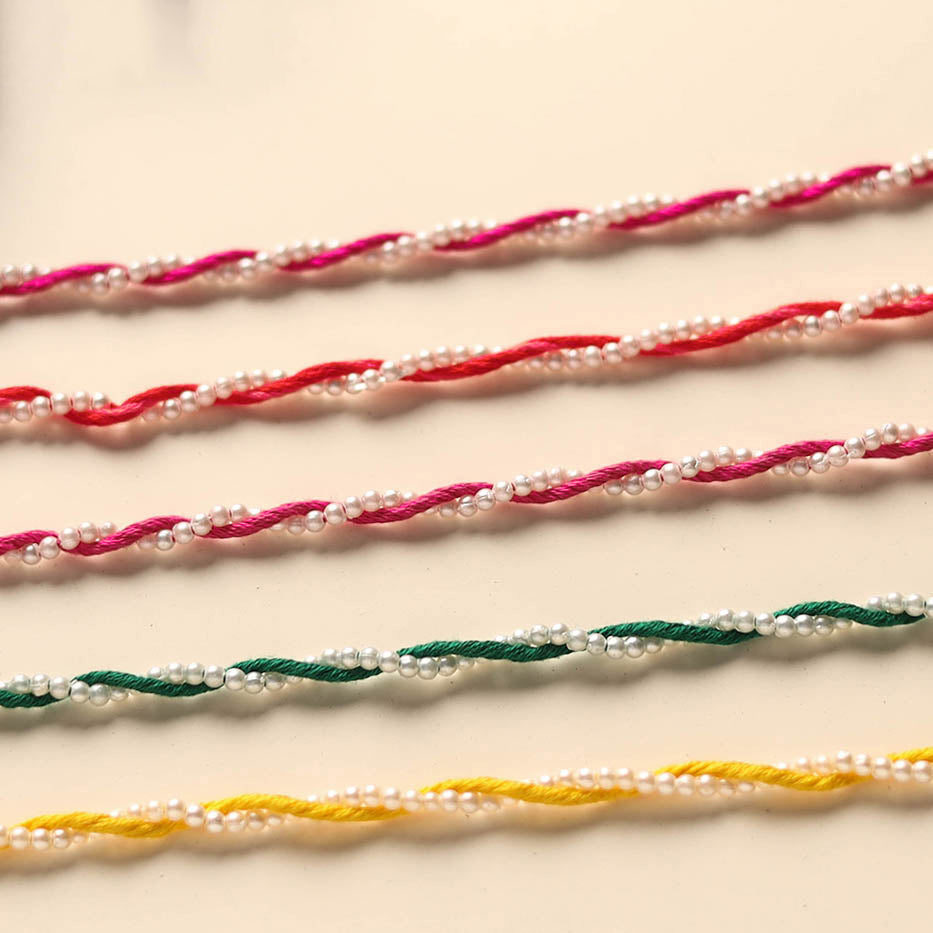 Handmade Bead Work Rakhi (Set of 5)