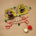 Handmade beads shell work rakhi & lumba set 118