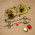 Handmade beads shell work rakhi & lumba set 121