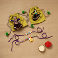 Handmade beads shell work rakhi & lumba set 122
