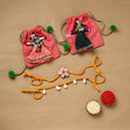 Handmade beads shell work rakhi & lumba set 100