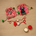 Handmade beads shell work rakhi & lumba set 103