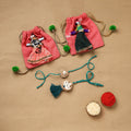 Handmade beads shell work rakhi & lumba set 104