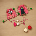 Handmade beads shell work rakhi & lumba set 105