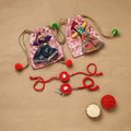 Handmade beads shell work rakhi & lumba set 130