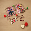 Handmade beads shell work rakhi & lumba set 135