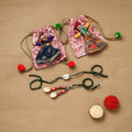 Handmade beads shell work rakhi & lumba set 136