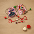 Handmade beads shell work rakhi & lumba set 138
