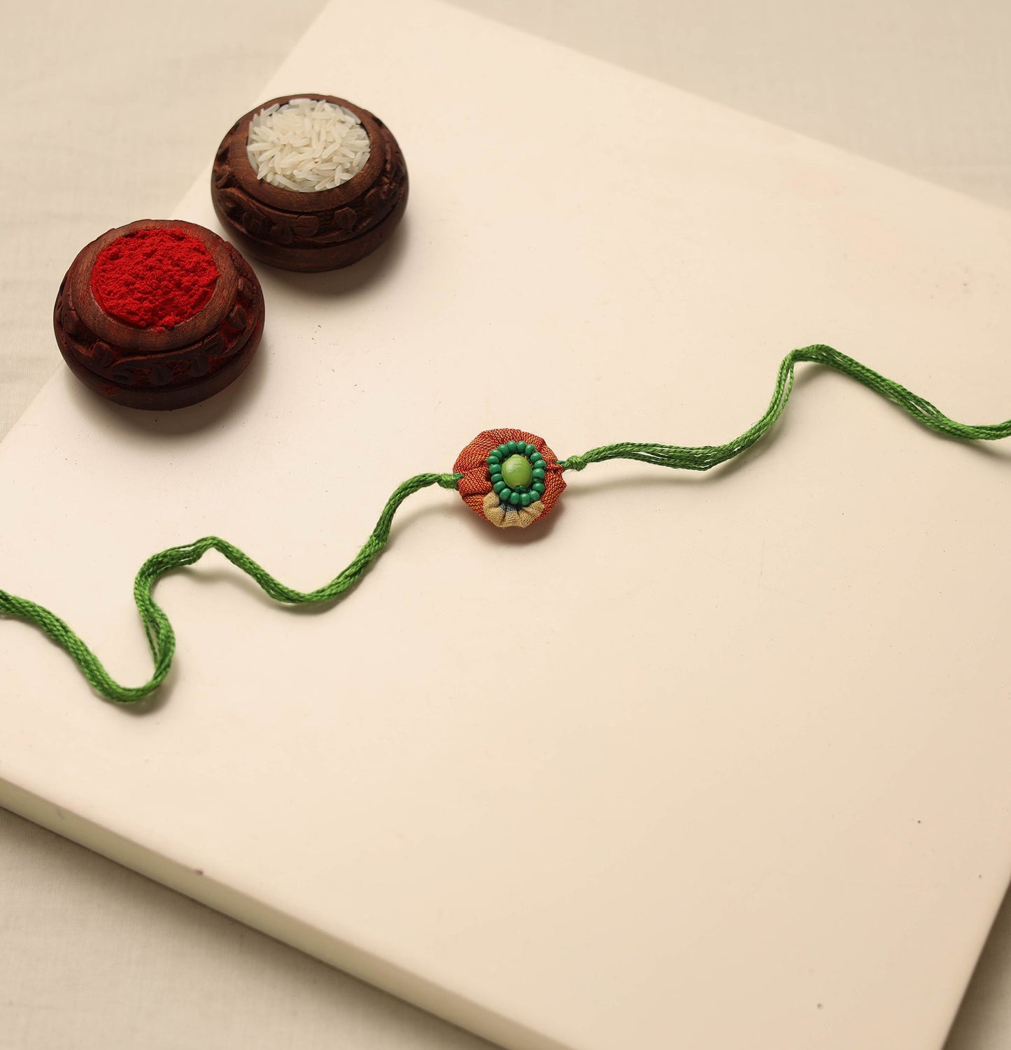 Handmade Beadwork Fabart Rakhi