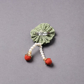  Handmade Beadwork Flower Saree Pin 