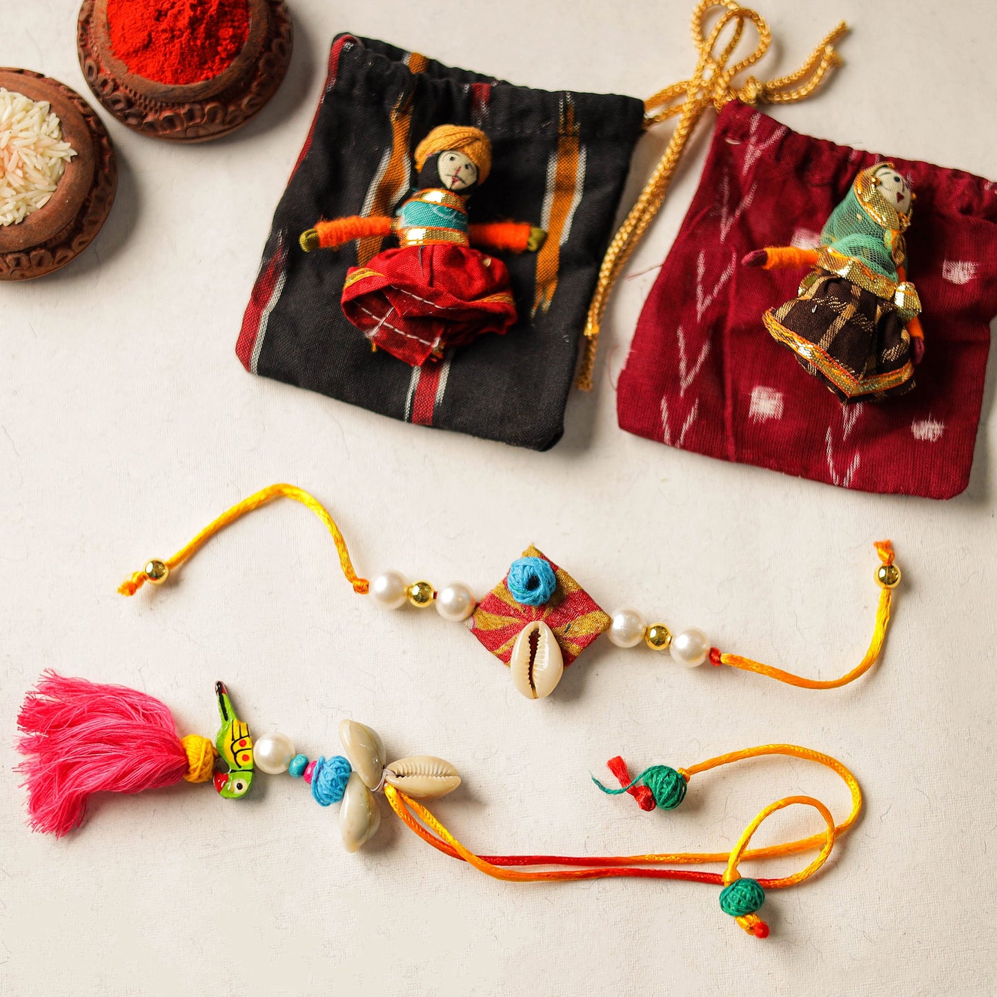 Buy Handmade Beadwork Rakhi & Lumba Set 07 Online at iTokri.com