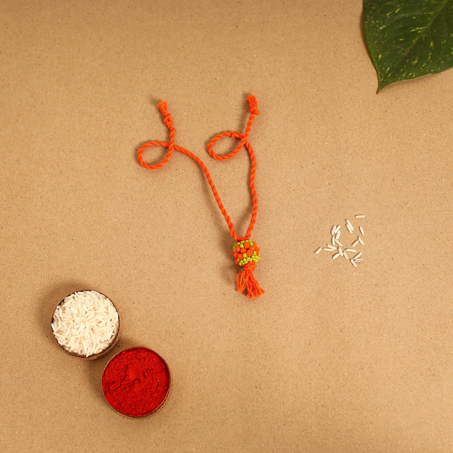 Handmade Beadwork Tutti Frutti Rakhi & Lumba Set