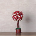  Handmade Bonsai Tree With Sola Flower Arrangement on Wooden Base 
