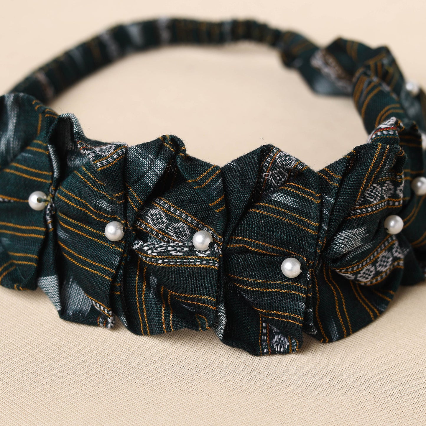  Handmade Cotton Elastic Pearl Headband