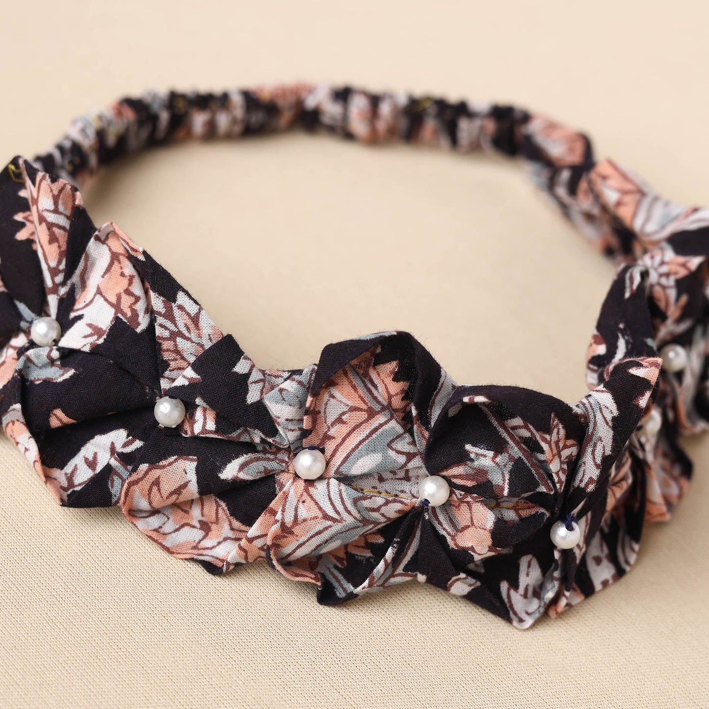  Handmade Cotton Elastic Pearl Headband
