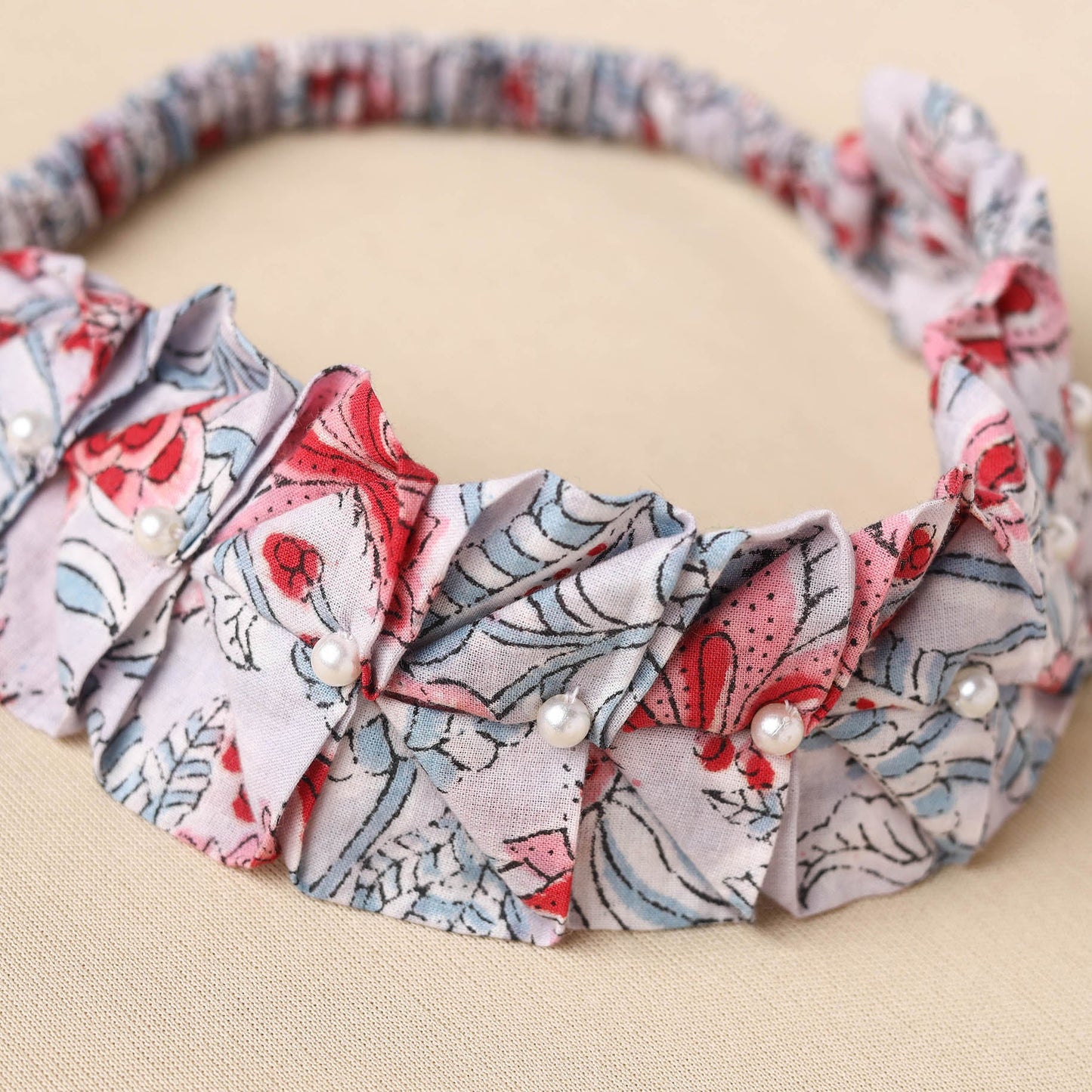  Handmade Cotton Elastic Pearl Headband