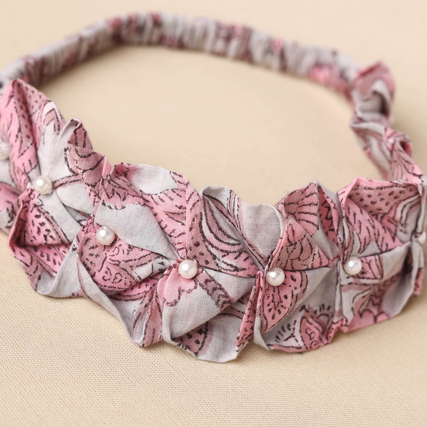  Handmade Cotton Elastic Pearl Headband