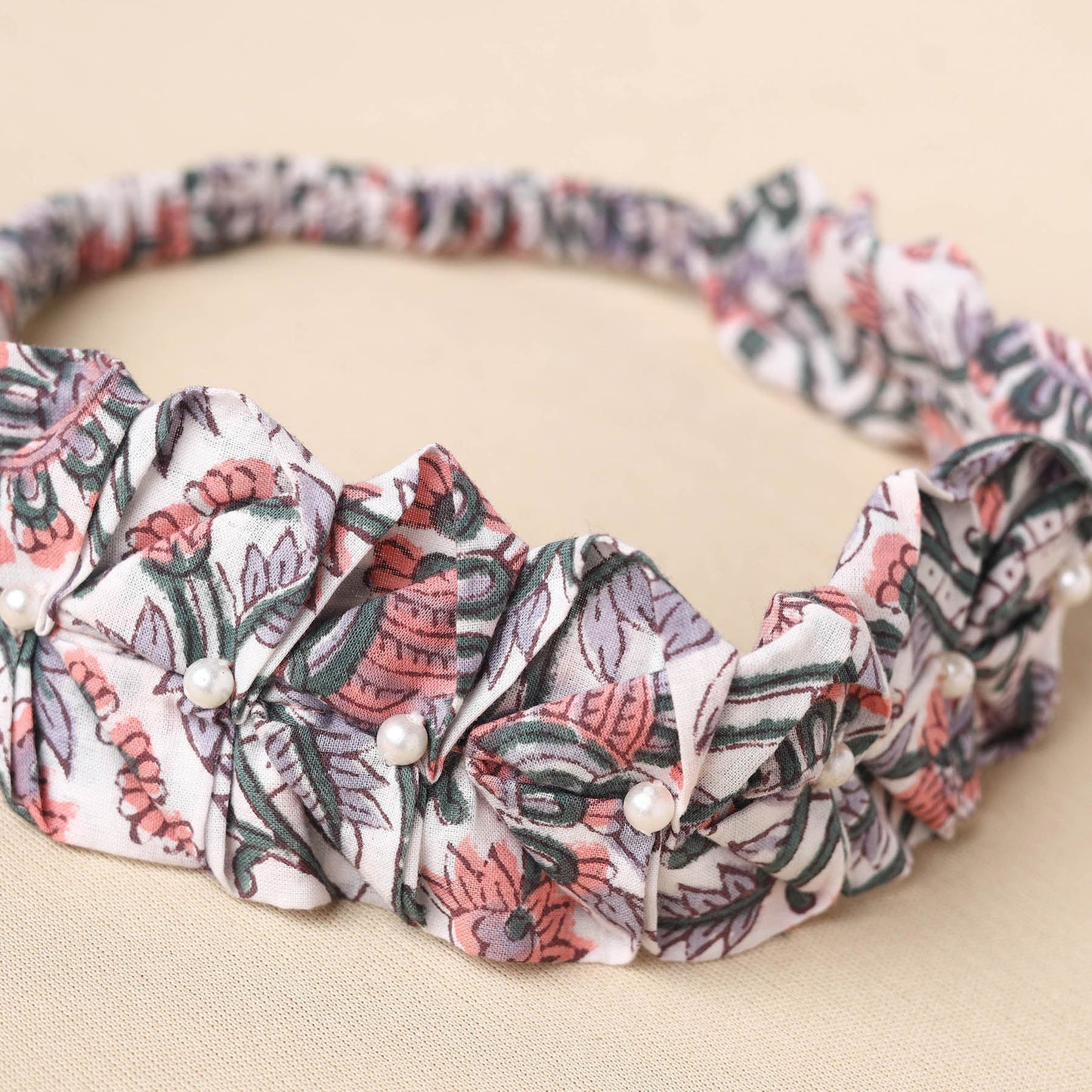  Handmade Cotton Elastic Pearl Headband