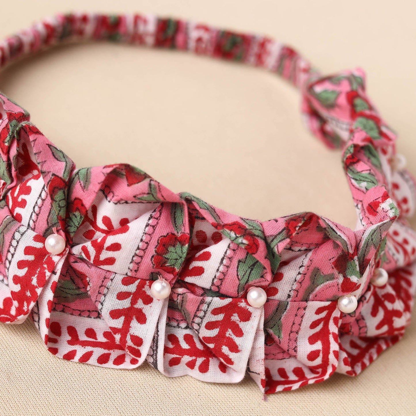  Handmade Cotton Elastic Pearl Headband