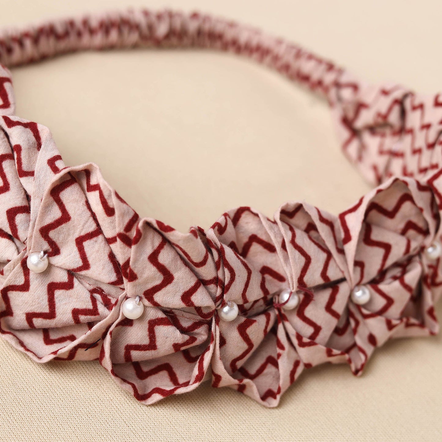  Handmade Cotton Elastic Pearl Headband