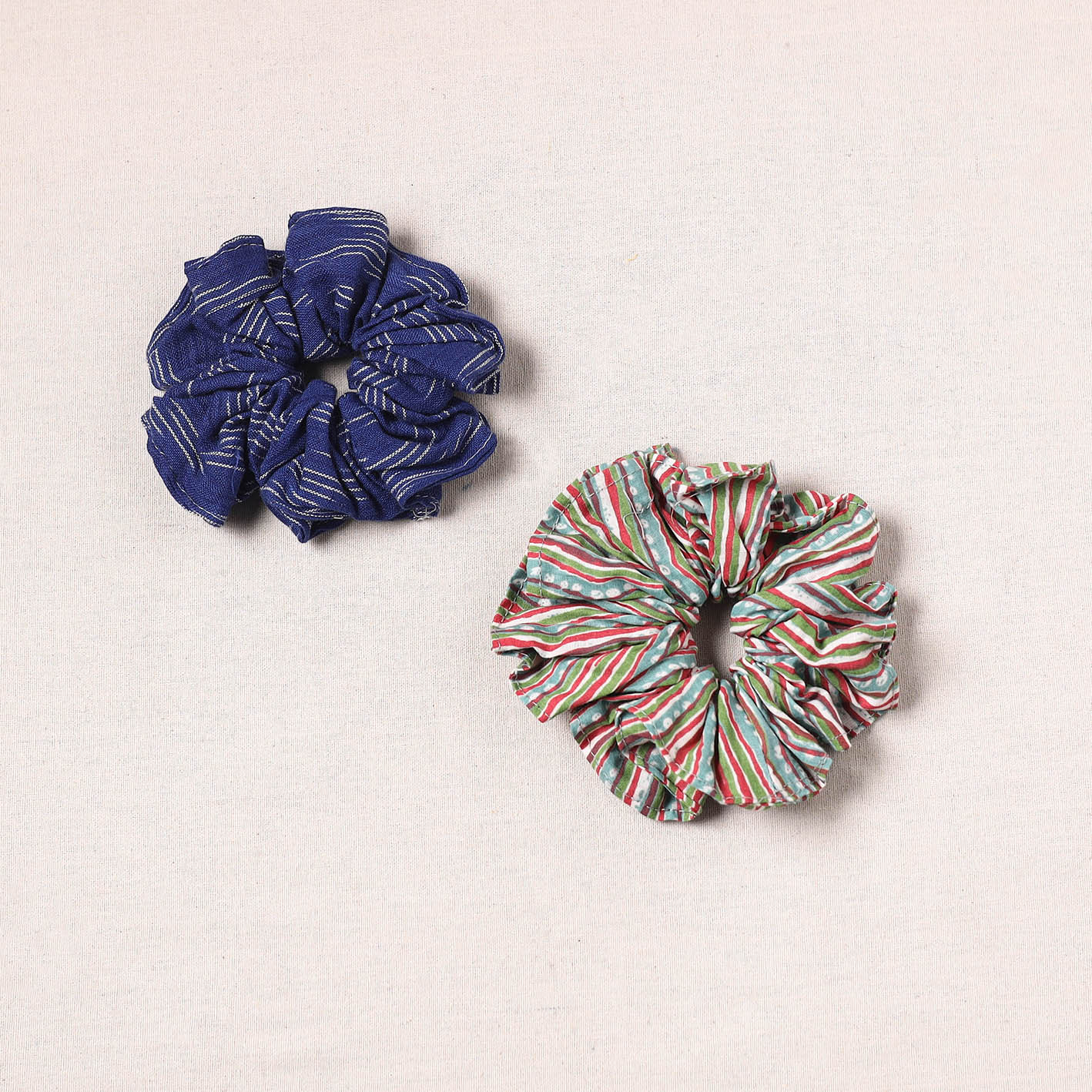 Handmade cotton rubber bands/scrunchies (set of 2) 46