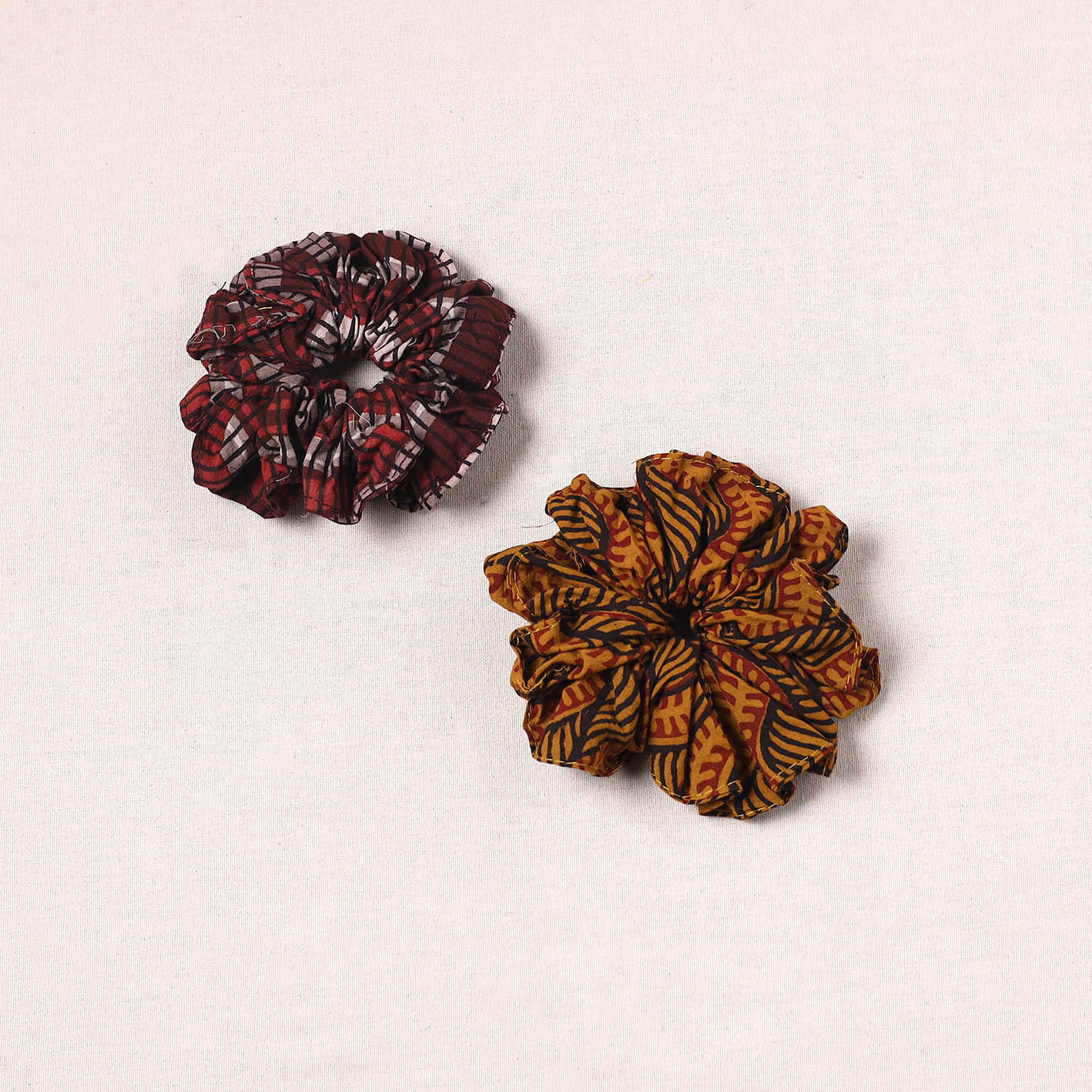 Handmade cotton rubber bands/scrunchies (set of 2) 49