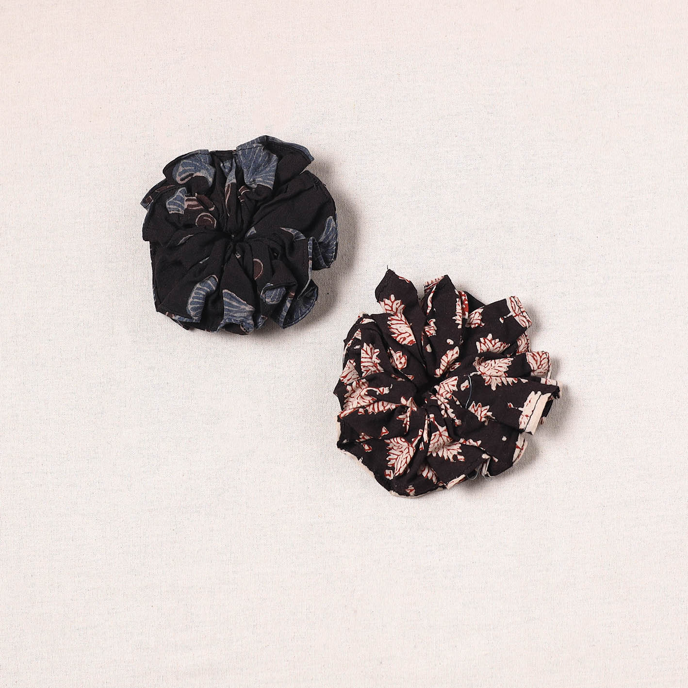 Handmade cotton rubber bands/scrunchies (set of 2) 51