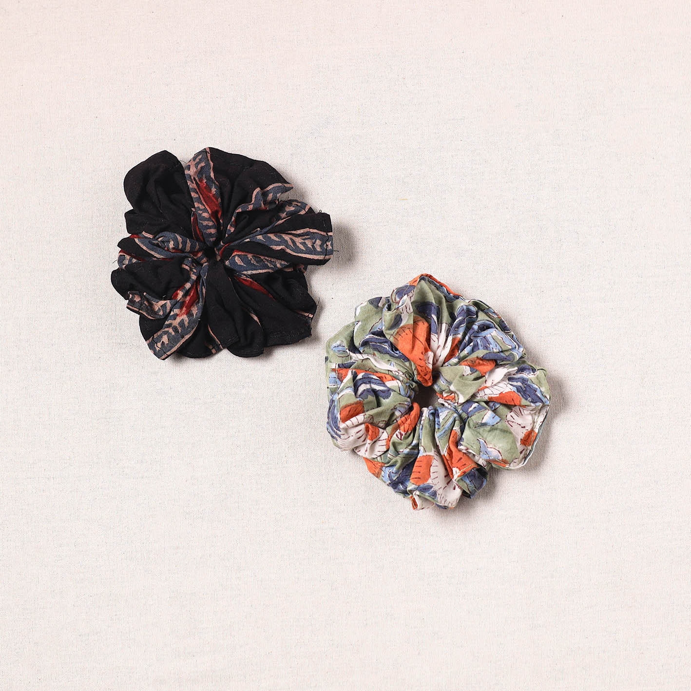 Handmade cotton rubber bands/scrunchies (set of 2) 53