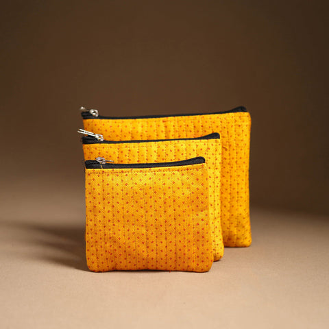 Handcrafted Multipurpose Cotton Utility Pouch Set 