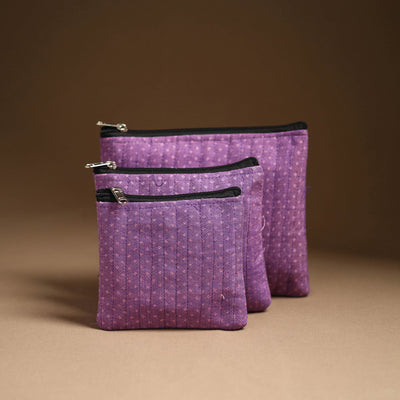 Handcrafted Multipurpose Cotton Utility Pouch Set 