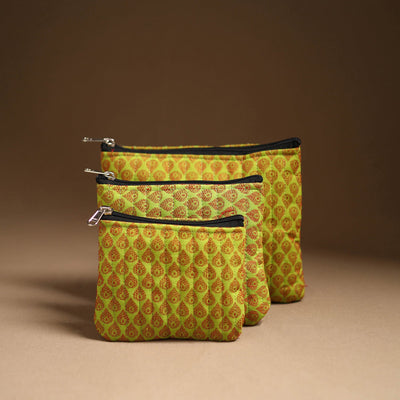 Handcrafted Multipurpose Cotton Utility Pouch Set 