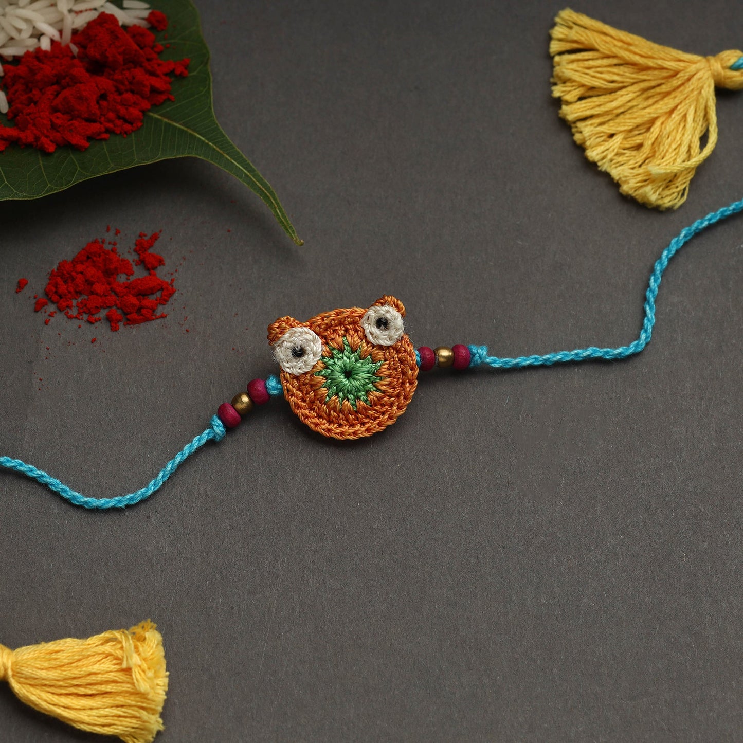 Handmade crochet rakhi by samoolam - handcrafted