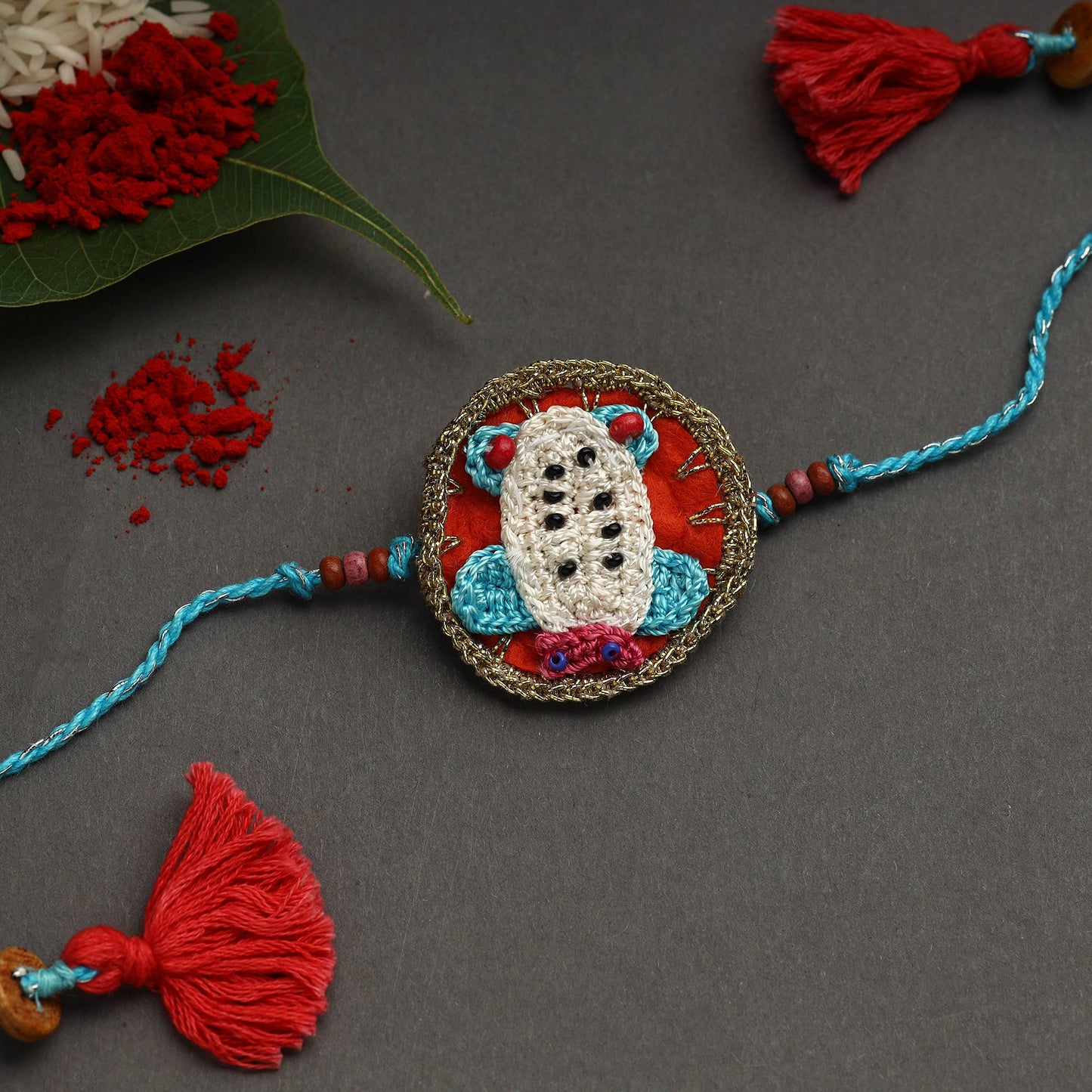 Handmade crochet rakhi by samoolam - handcrafted