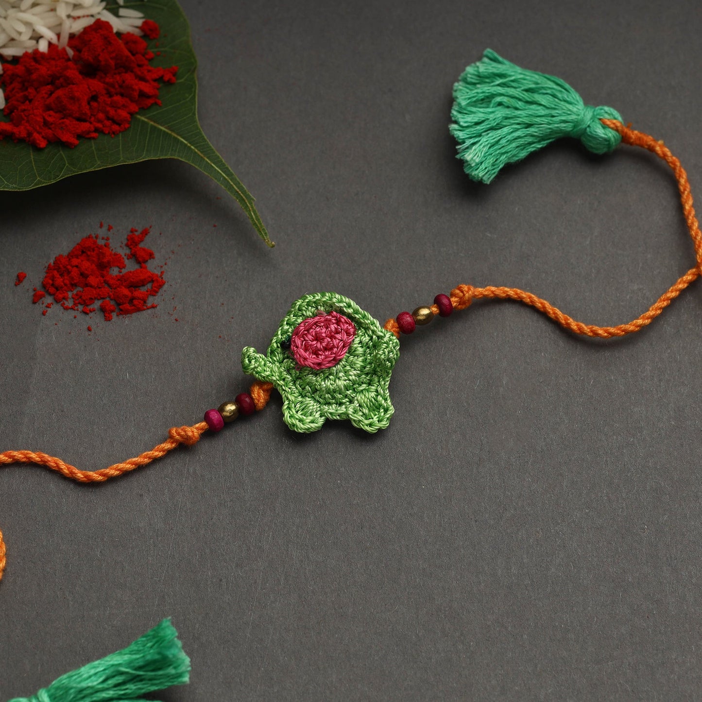 Handmade crochet rakhi by samoolam - handcrafted