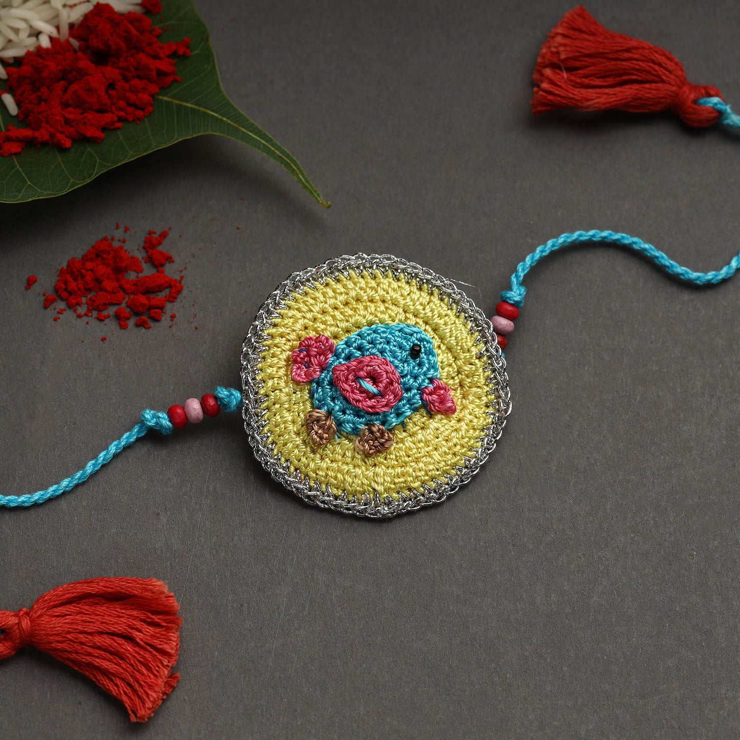 Buy Handmade Recyclable Crochet Rakhi 