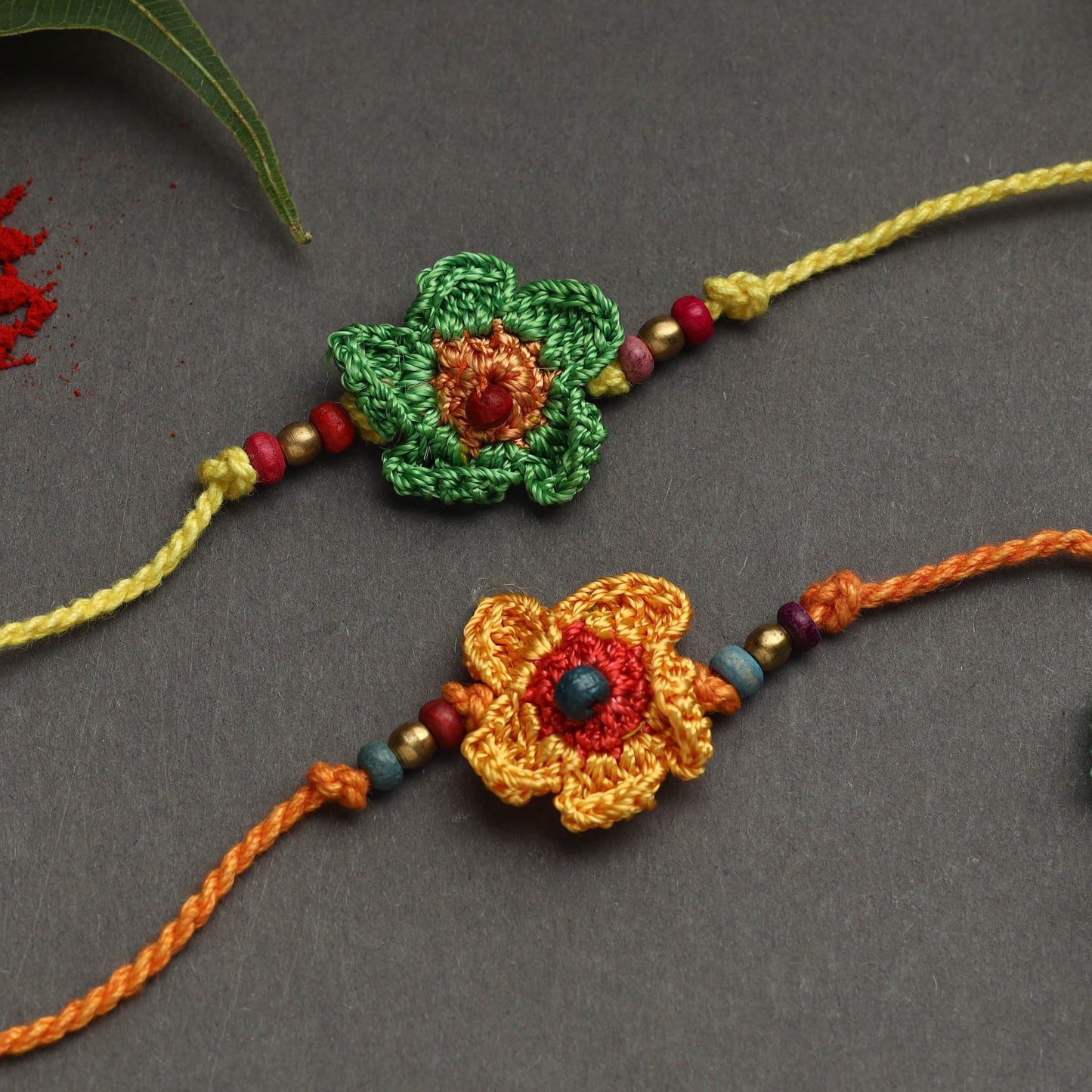 Handmade crochet rakhi by samoolam (set of 2) - handcrafted